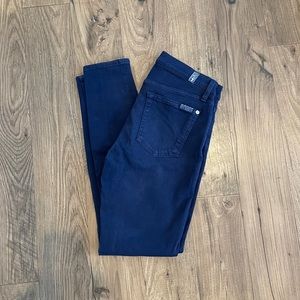 7 For All Mankind, blue skinny jeans, ankle